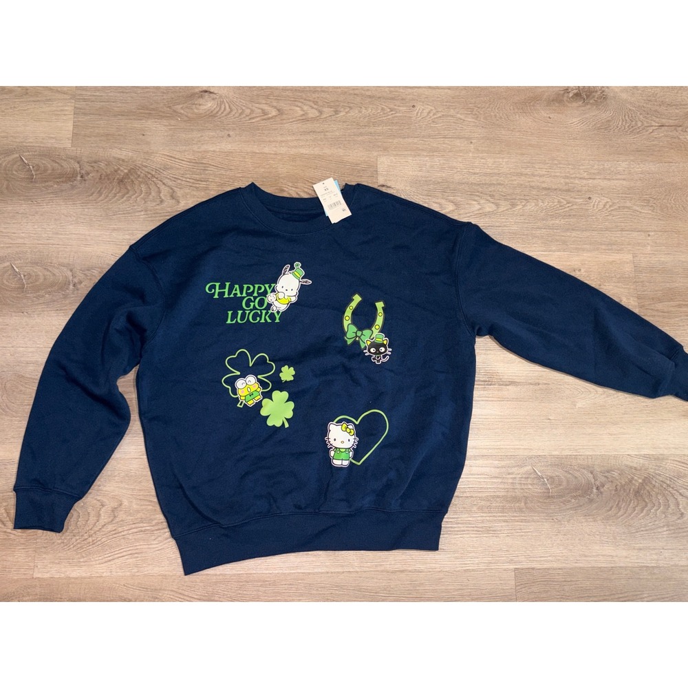 Sanrio Hello Kitty Friends sweatshirt Navy Blue XS Happy Go Lucky